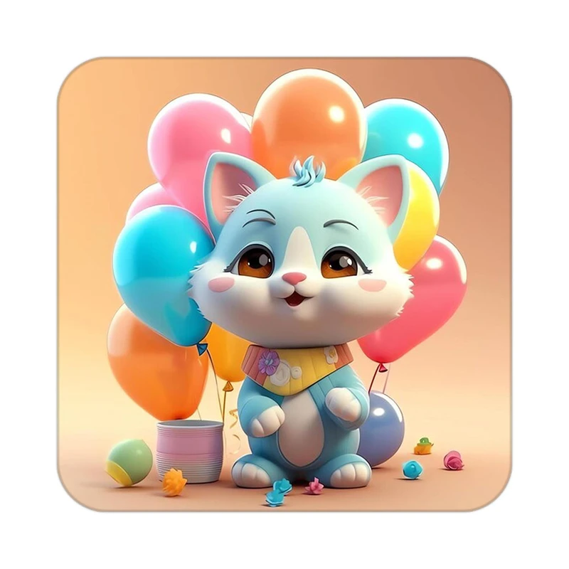 زیر لیوانی کاکتی طرح حیوانات کارتونی مدل mp27585