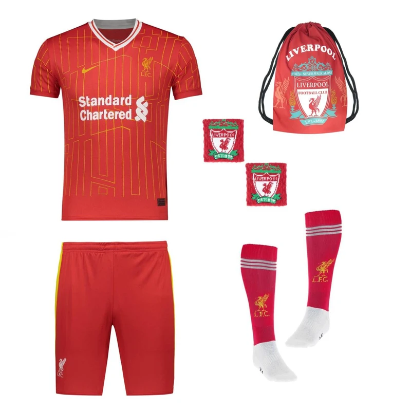 ست شش تکه لباس ورزشی پسرانه مدل لیورپول طرح محمدصلاح کد 2025r