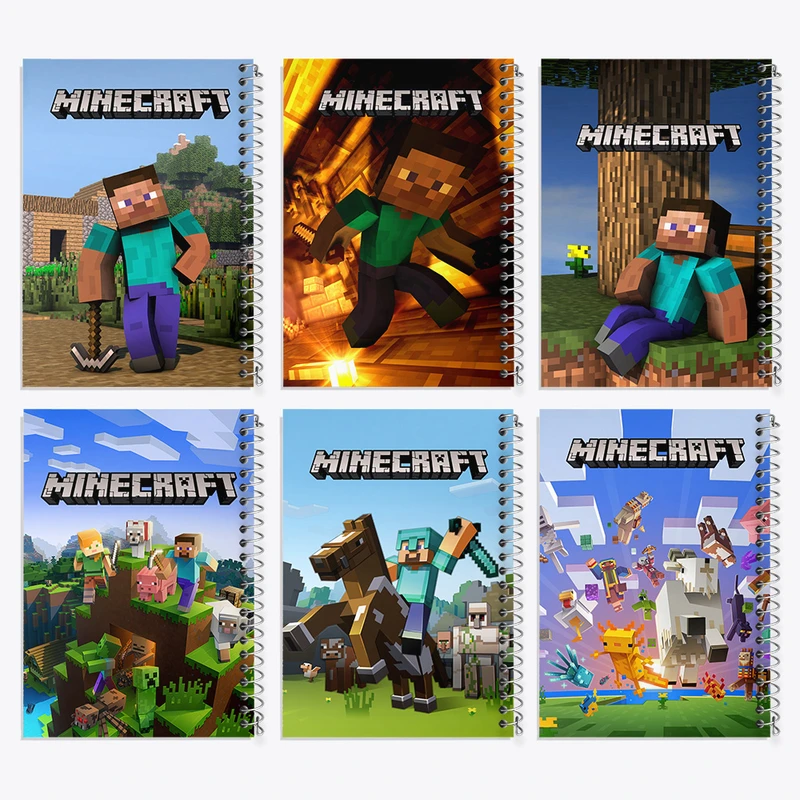 دفتر مشق 50 برگ خندالو طرح ماینکرفت (Minecraft) کد 574 مجموعه 6 عددی