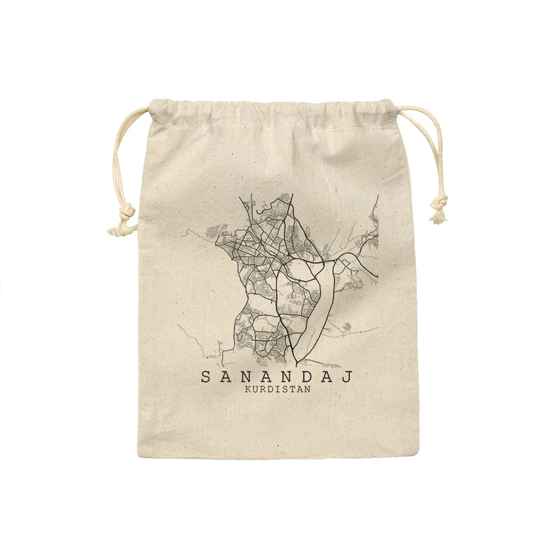 کیسه نان و سبزی ترمه طراحان ایده مدل نقشه شهر سنندج کد map0517 - M سایز 23x33 سانتی متر
