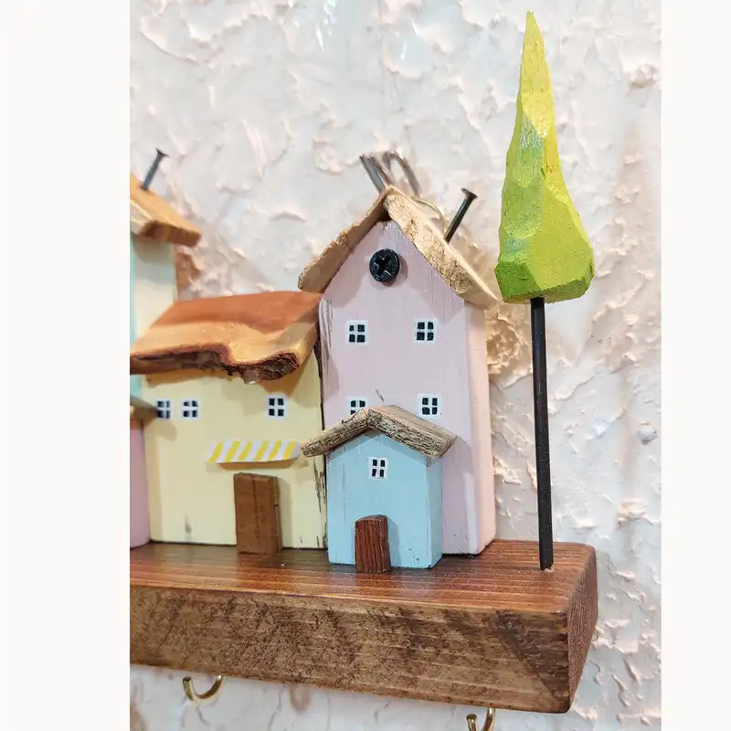 جاکلیدی چوبی مدل دهکده رویایی کد 5337