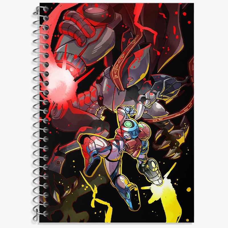 دفتر زبان 50 برگ خندالو مدل دو خط طرح بازی متروید (Metroid) کد 35661