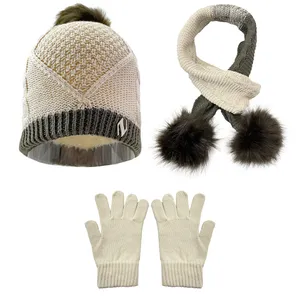 ست کلاه و شال گردن و دستکش بافتنی بچگانه تارتن مدل 65010