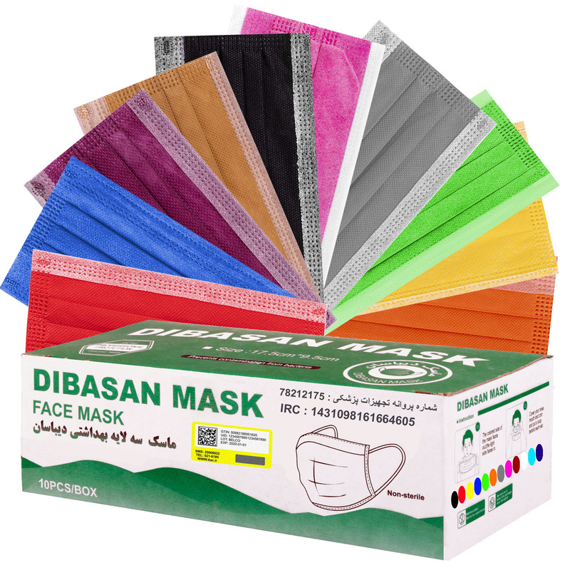 ماسک تنفسی دیباسان مدل رنگین کمان بسته 10 عددی