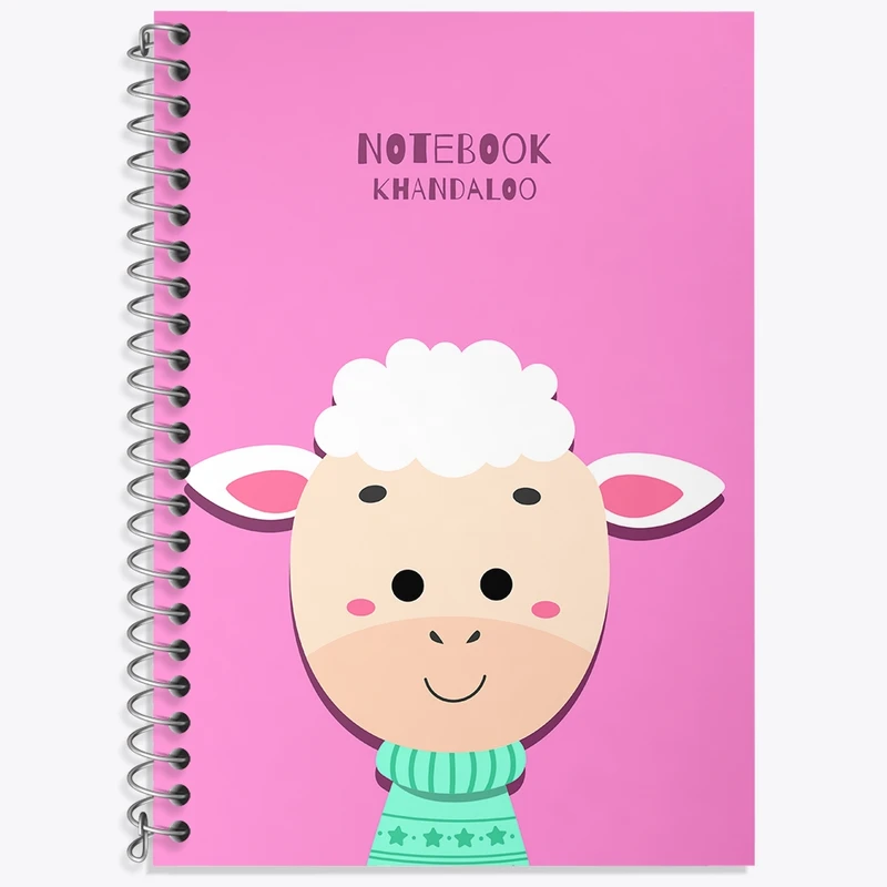 دفتر زبان 50 برگ خندالو مدل سه خط طرح گوسفند کیوت کد N1106