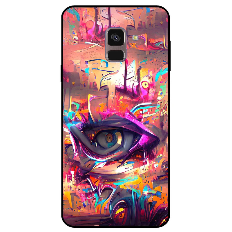 کاور مگافون طرح چشم مدل 2823 مناسب برای گوشی موبایل سامسونگ Galaxy A8 2018         