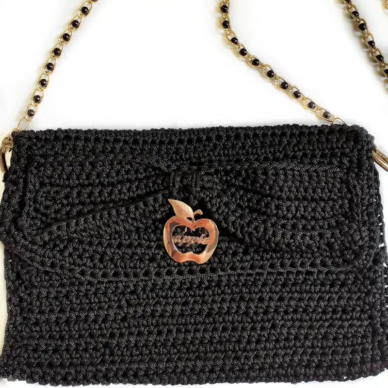 کیف دستی بافتنی مدل مکرومه کد001