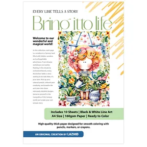 کاغذ چاپی A4 لاژید مدل رنگ آمیزی بزرگسالان و کودکان  بسته 10 عددی