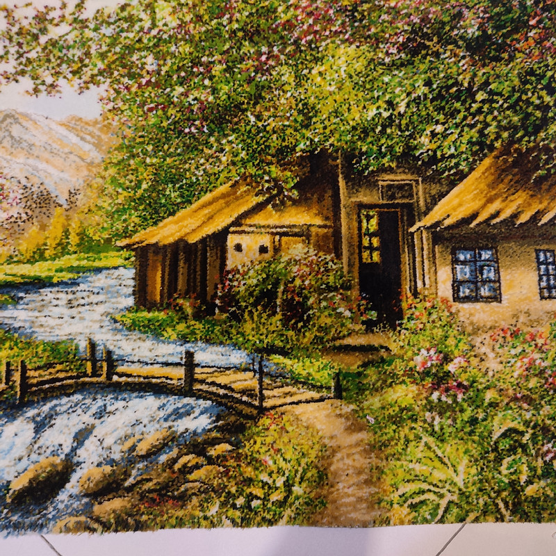 تابلو فرش دستبافت طرح دهکده و رودخانه مدل RAR162 تابلو فرش دستبافت طرح دهکده و رودخانه مدل RAR162