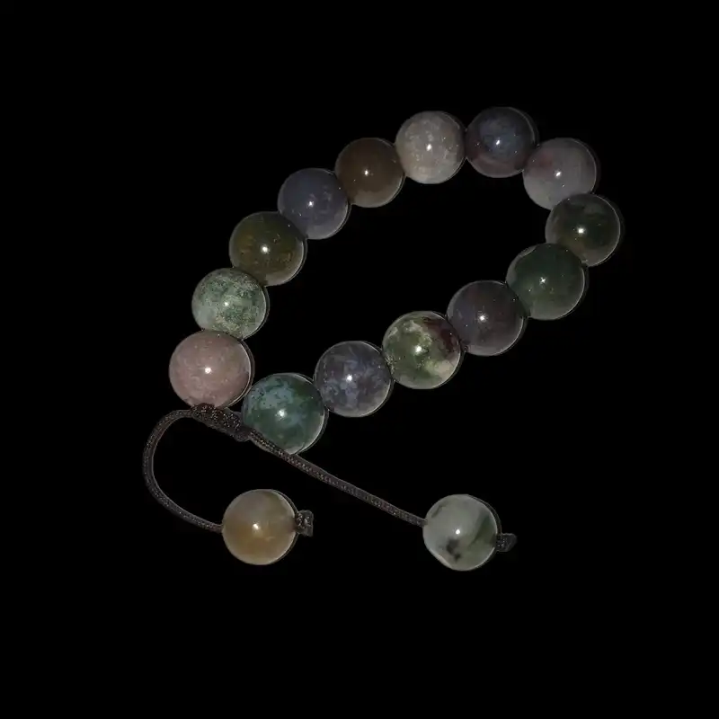 دستبند مدل سنگ عقیق خزه‌ای کد S-310