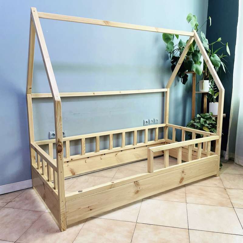 تخت خواب روستیک دکور مدل HG500 یک نفره سایز 90x190 سانتی متر