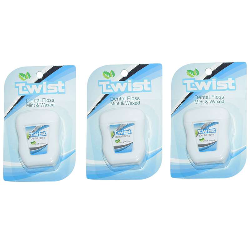 نخ دندان تویست مدل Mint And Waxed بسته 3 عددی نخ دندان تویست مدل Mint And Waxed بسته 3 عددی