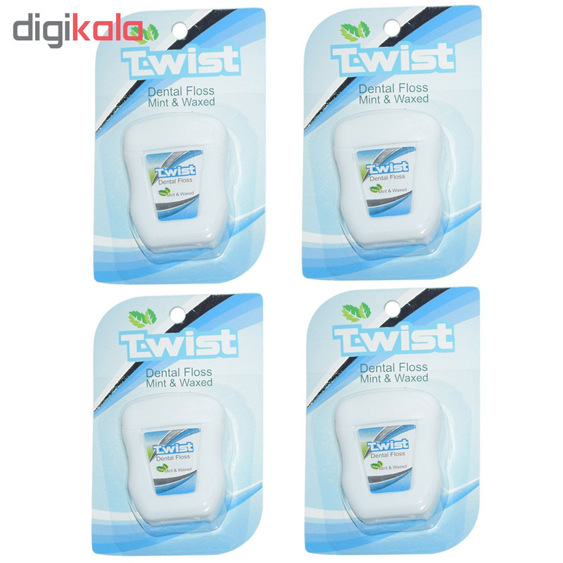 نخ دندان تویست مدل Mint And Waxed بسته 4 عددی