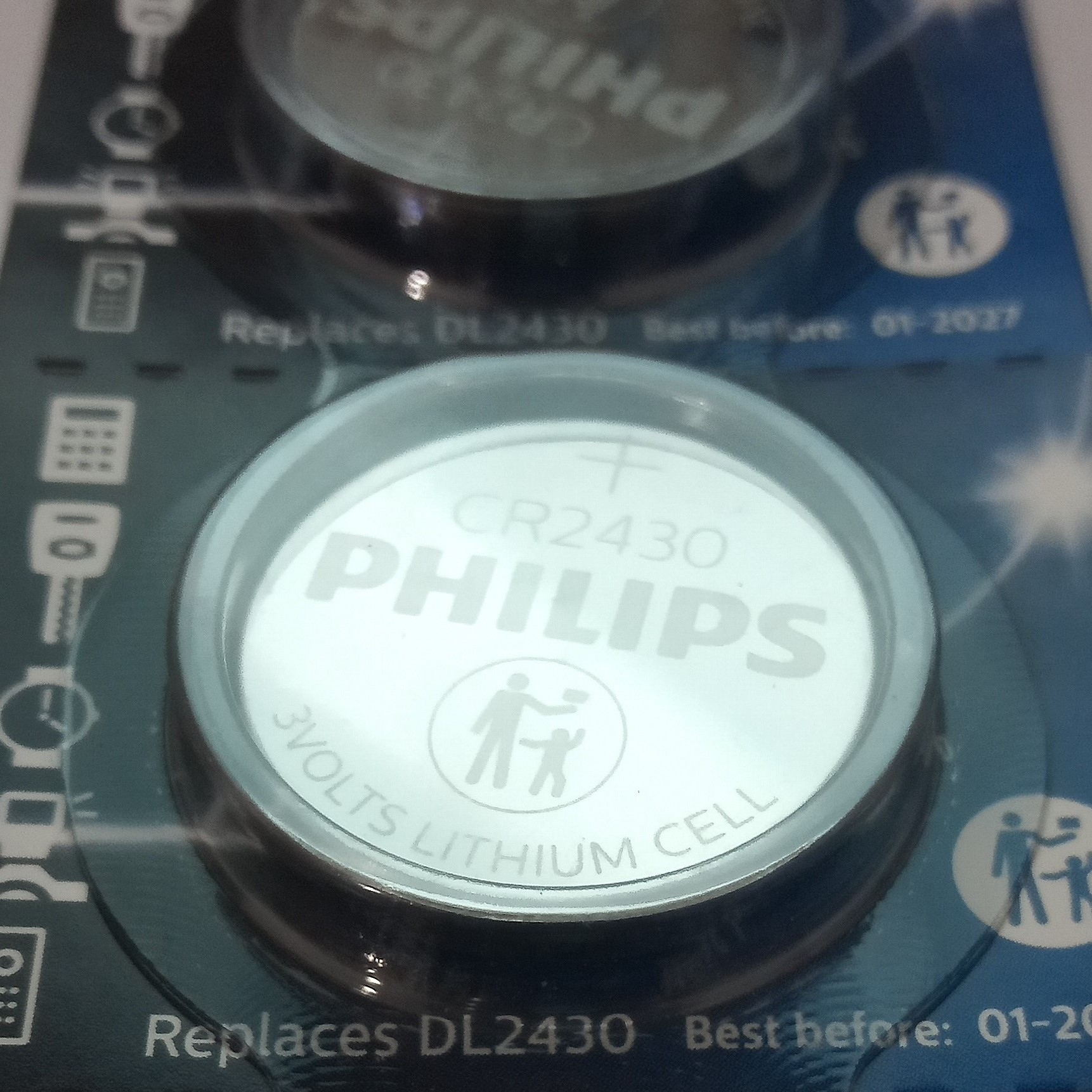 باتری سکه ای فیلیپس مدل  CR2430 CR 2430 بسته پنج عددی