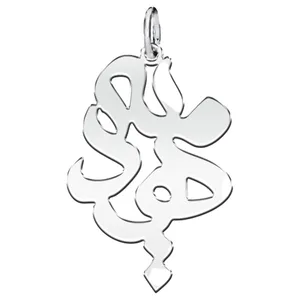 آویز گردنبند نقره زنانه ترمه ۱ طرح مهدیه کد mas 00544