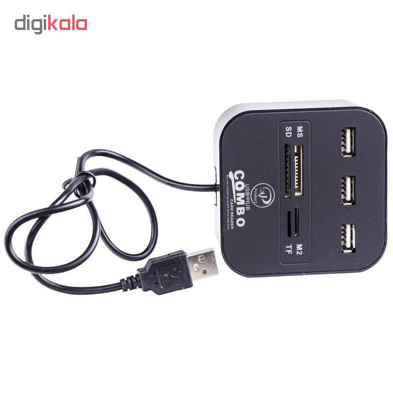 هاب USB 2.0 سه پورت و کارت خوان همه کاره ایکس پی-پروداکت مدل XP-HC836