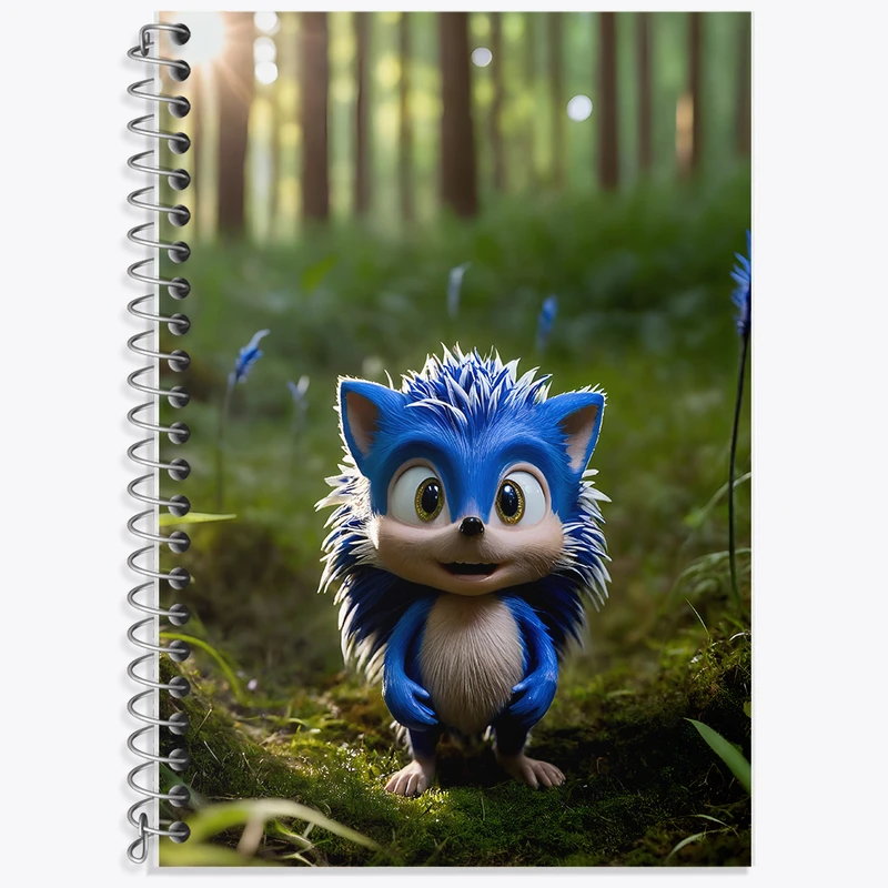 دفتر زبان 50 برگ خندالو مدل سه خط طرح سونیک (Sonic) کد F5327