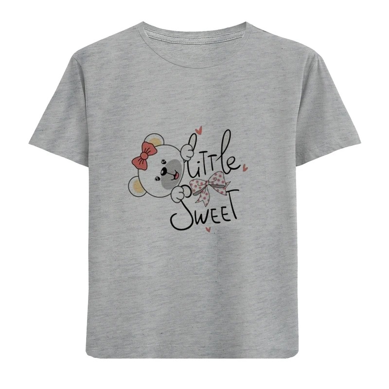 تی شرت آستین کوتاه دخترانه مدل بچه خرس D401