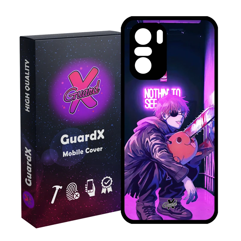 کاور گارد ایکس طرح Chainsaw Man Anime مدل Glass10625 مناسب برای گوشی موبایل شیائومی Poco F3/MI 11X/MI 11X Pro/Redmi K40/K40 Pro