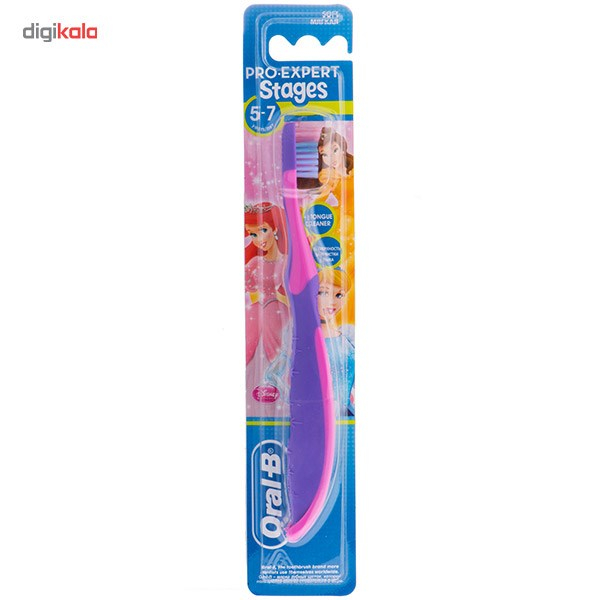 مسواک اورال-بی مدل Pro-Expert Stages 5-7 Princess Dark Pink با برس نرم