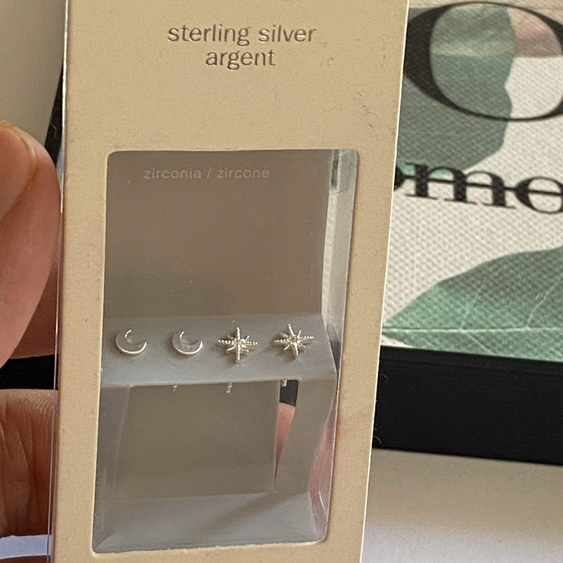 گوشواره نقره زنانه مدل ماه و ستاره مجموعه 4 عددی گوشواره نقره زنانه مدل ماه و ستاره مجموعه 4 عددی