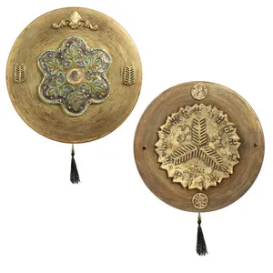 بشقاب دیوارکوب سفالی مدل نخل کد 31-31 مجموعه ۲ عددی