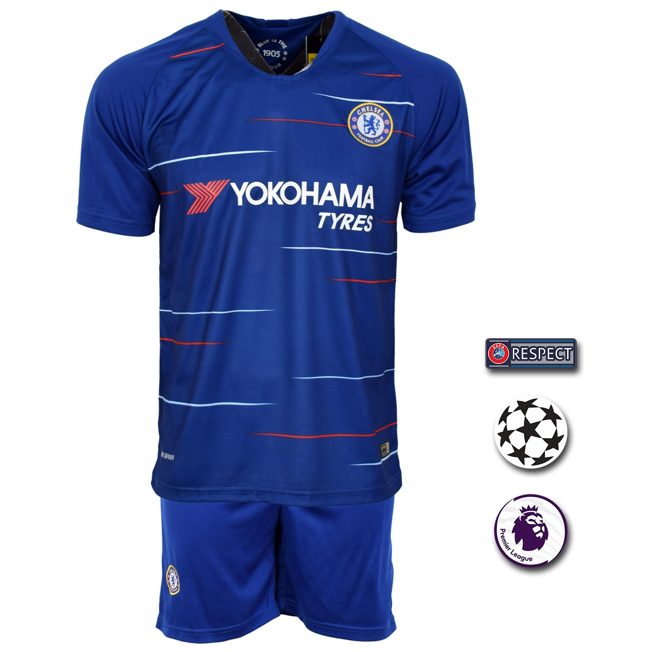 پیراهن و شورت ورزشی طرح هازارد مدل چلسی home18/19 به همراه تگ