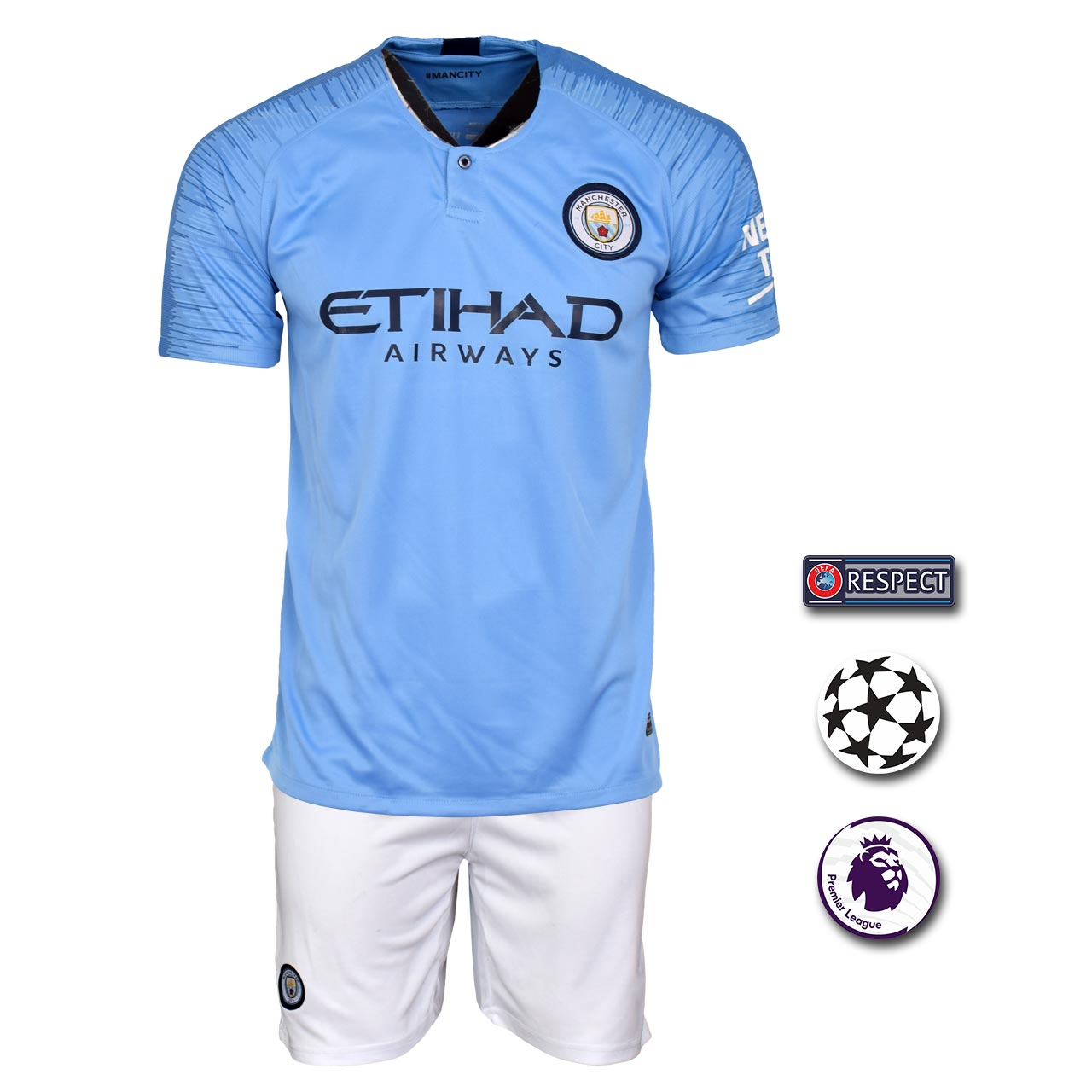 پیراهن و شورت ورزشی طرح آگرو مدل منچسترسیتی home18/19 به همراه تگ