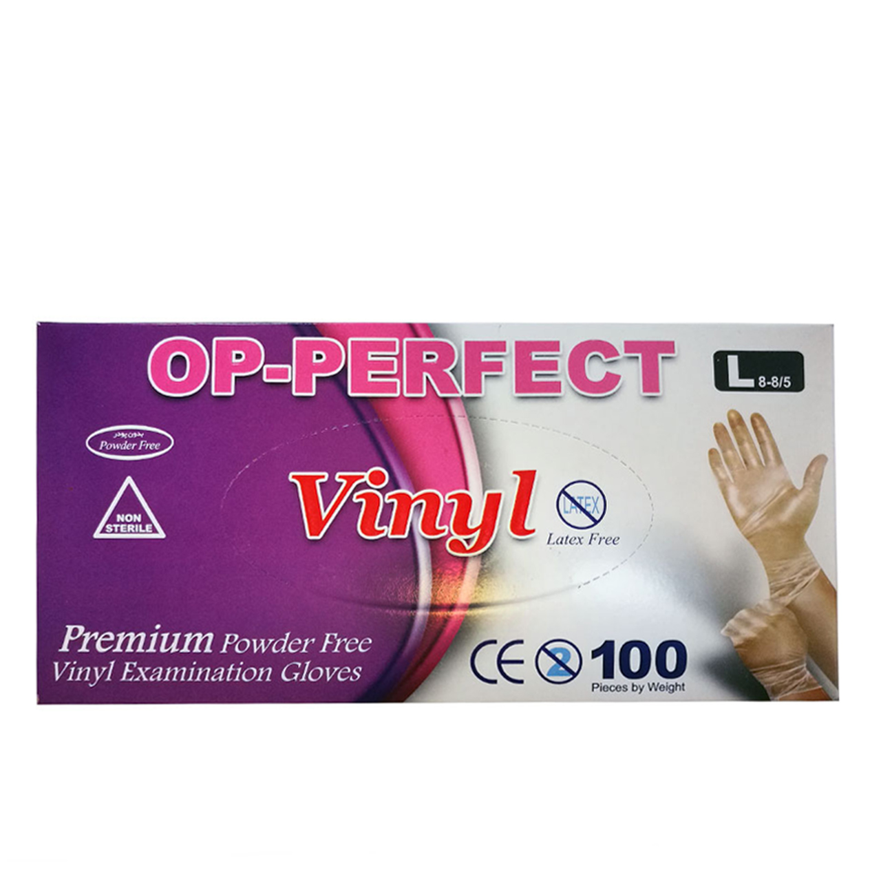 دستکش یکبار مصرف ونیل مدل OP-PERFECT بسته 100 عددی