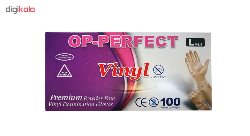 دستکش یکبار مصرف ونیل مدل OP-PERFECT بسته 100 عددی