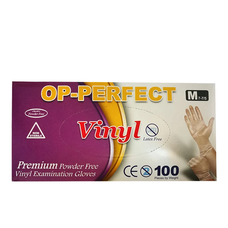 دستکش یکبار مصرف ونیل مدل OP-PERFECT بسته 100 عددی 