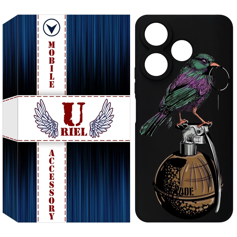 کاور یوریل قاب مدل KSH کد 31 طرح پرنده مناسب برای گوشی موبایل شیائومی Redmi 13 4G / Redmi 13 5G / Poco M6 4G