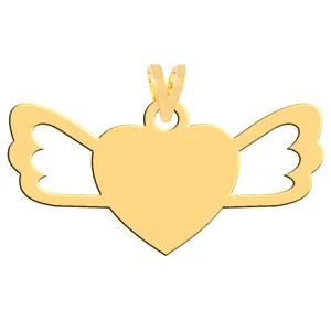 آویز گردنبند طلا 18 عیار زنانه فرشته مدل قلب WNL-000326