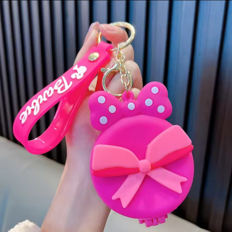 جاکلیدی دخترانه مدل برس و آینه طرح پاپیونی