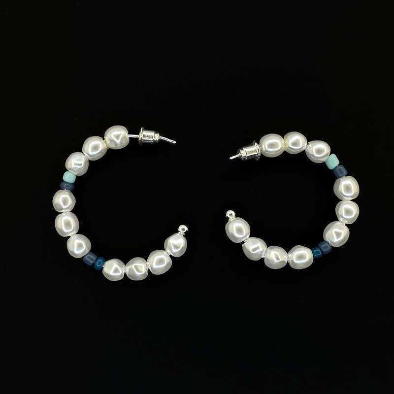 گوشواره دخترانه مدل مرواریدی حلقه ای