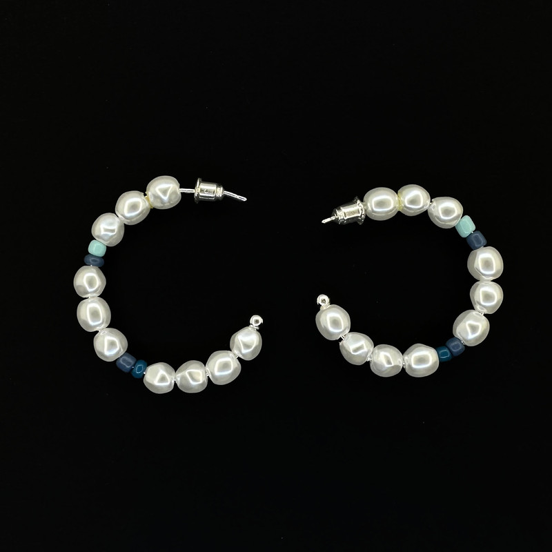 گوشواره دخترانه مدل مرواریدی حلقه ای