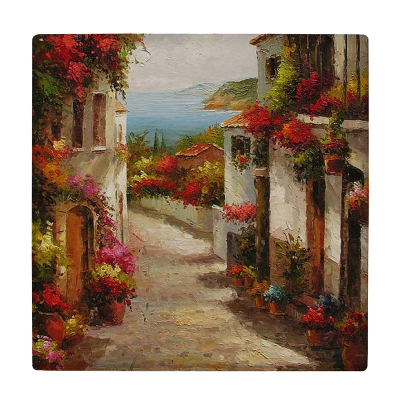  زیر لیوانی طرح نقاشی دهکده مدیترانه ای کد    3267884_555