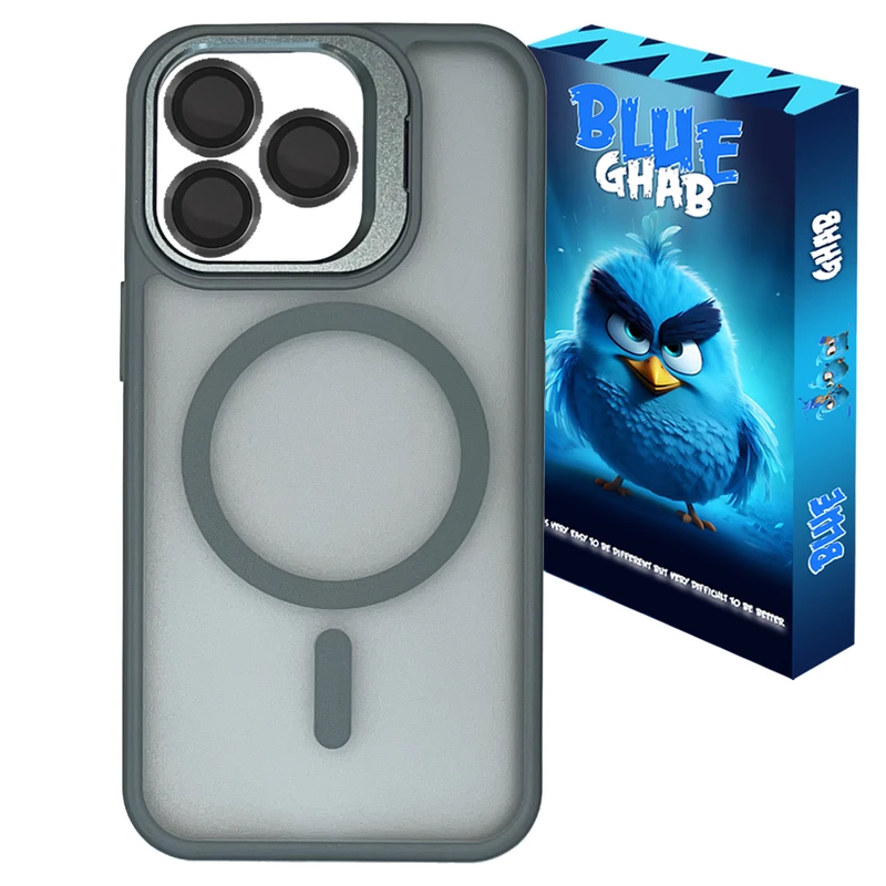 کاور بلو قاب مدل مگ سیف استندی کد 023 مناسب برای گوشی موبایل اپل iPhone 11 Pro Max به همراه محافظ لنز