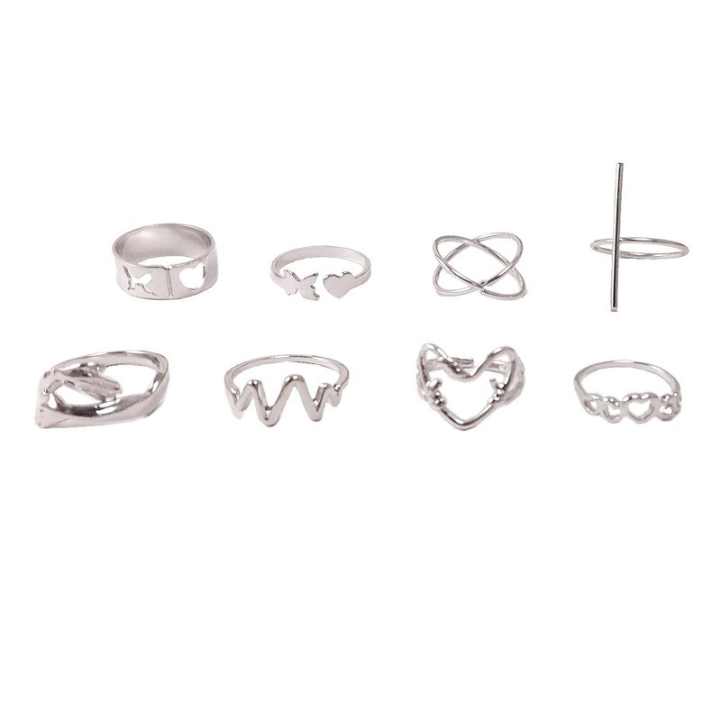 انگشتر زنانه مدل Rns12 مجموعه 8 عددی انگشتر زنانه مدل Rns12 مجموعه 8 عددی