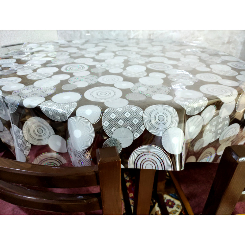 طلق رومیزی مدل دایره ای اکلیلی کد 200x138 سانتی متر