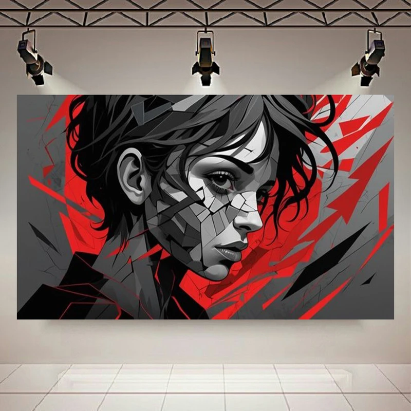 تابلو بوم طرح چهره زیبا مدل شکننده کد AR303210