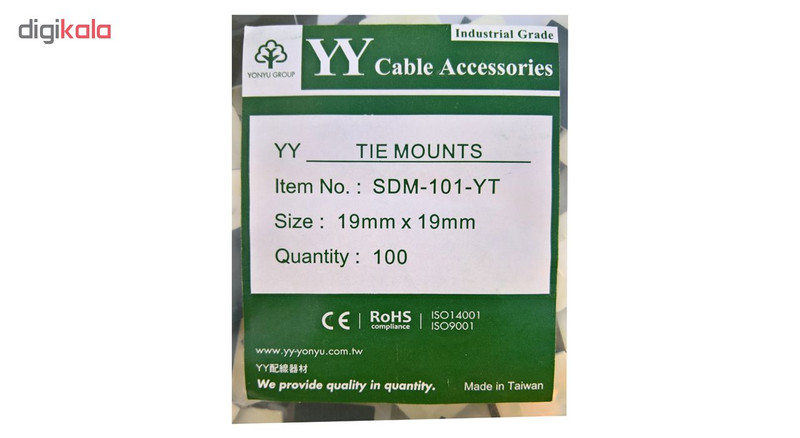 پایه بست کمربندی چسبی وای وای مدل SDM-101-YT سایز 19×19