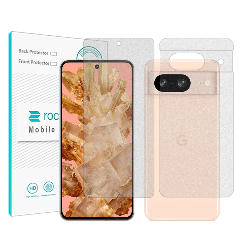 محافظ صفحه نمایش مات راک اسپیس مدل HyMTT مناسب برای گوشی موبایل گوگل 8 Pixel به همراه محافظ پشت گوشی