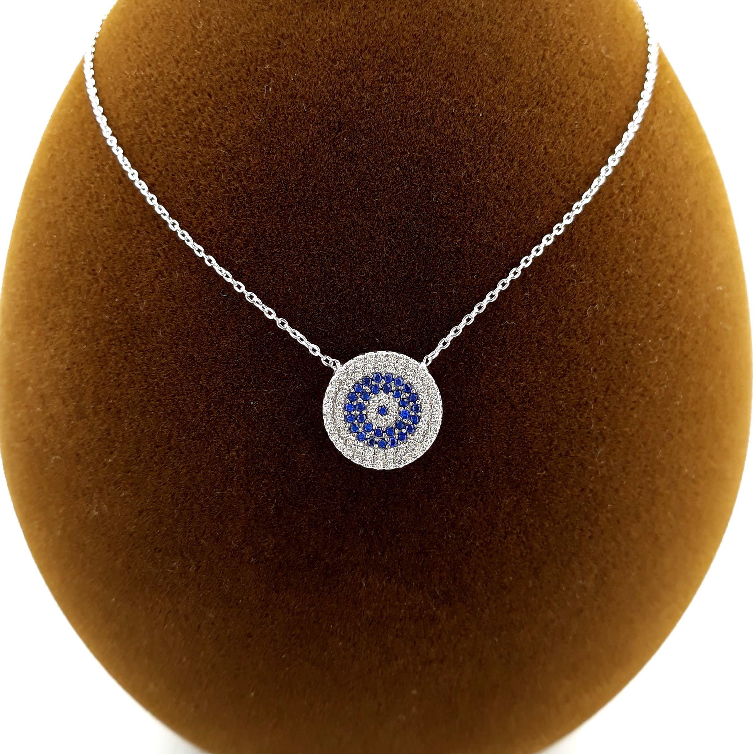 گردنبند نقره طرح چشم و نظر دو رو کد FL107