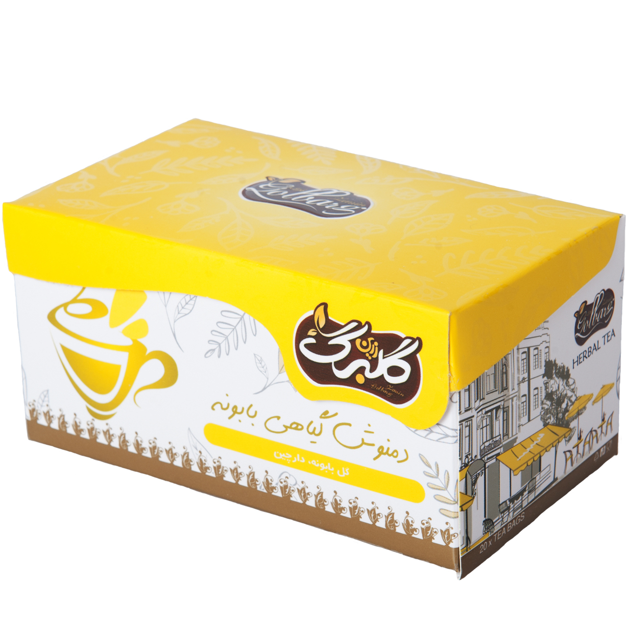 دمنوش گیاهی بابونه گلبرگ زرین بسته 20 عددی