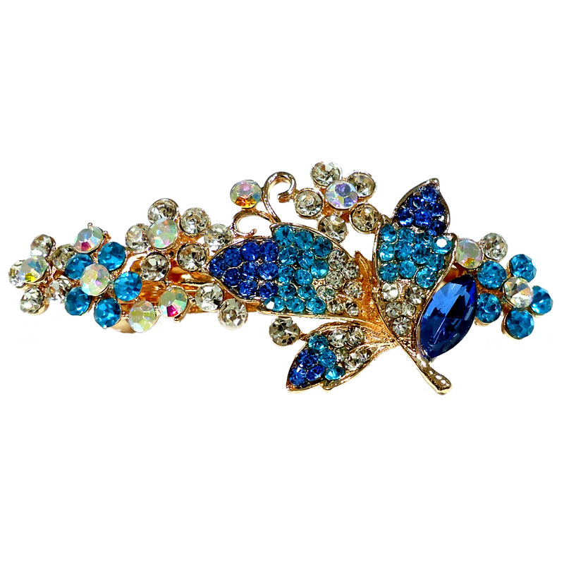 گیره مو آی جواهر طرح گل برگ کد K55173