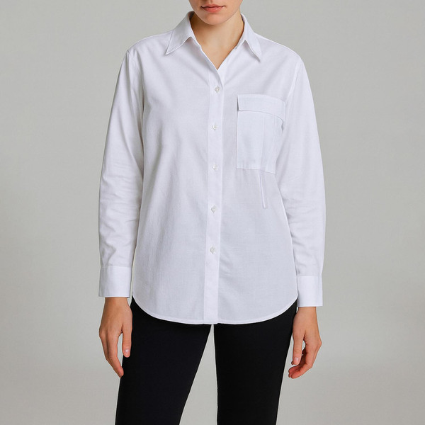 شومیز آستین بلند یقه برگردان زنانه برندس مدل 31216C11 رنگ سفید