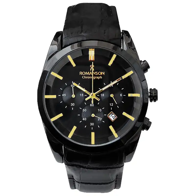 ساعت مچی عقربه‌ای مردانه رومانسون مدل بندچرمی کرنوگراف سه موتور فعال کد BLC 123