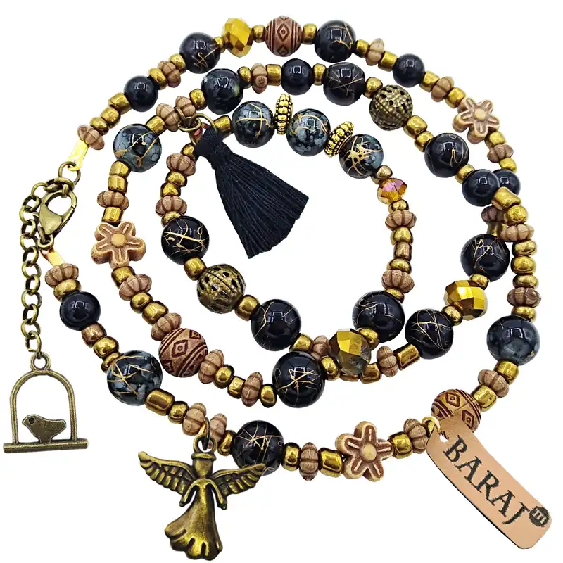 دستبند زنانه باراج من مدل فرشته و قفس کد FO-G2