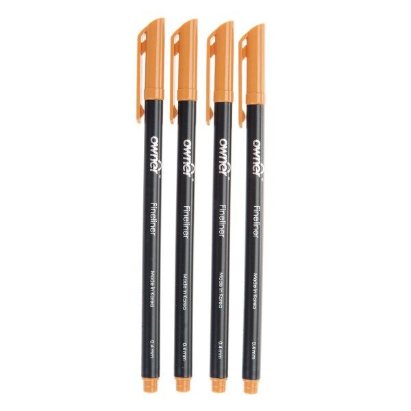 روان نویس اونر مدل Black Body 0.4 Light brown - بسته 4 عددی روان نویس اونر مدل Black Body 0.4 Light brown - بسته 4 عددی